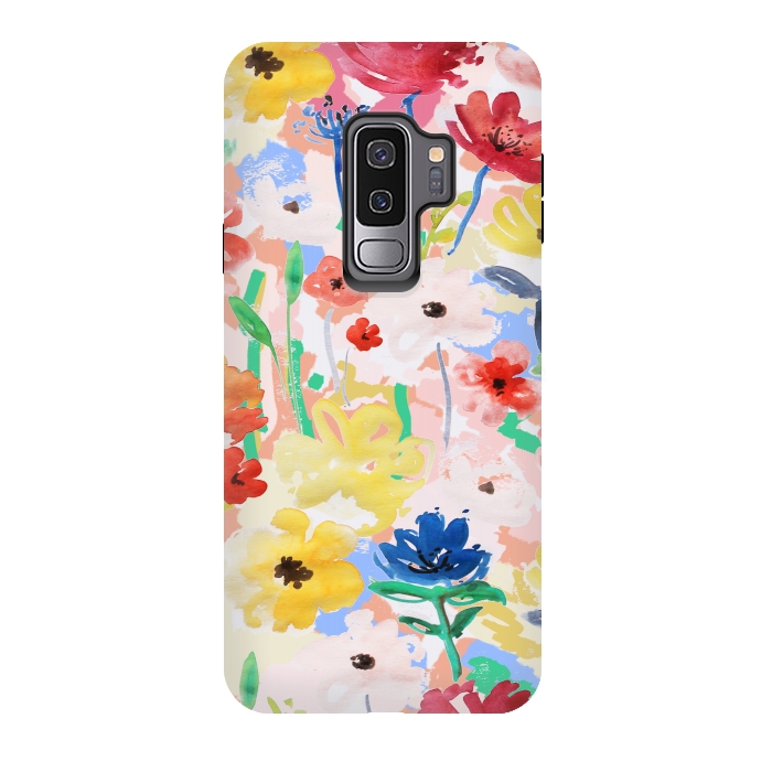 Galaxy S9 plus StrongFit Watercolor Florals 002 by MUKTA LATA BARUA