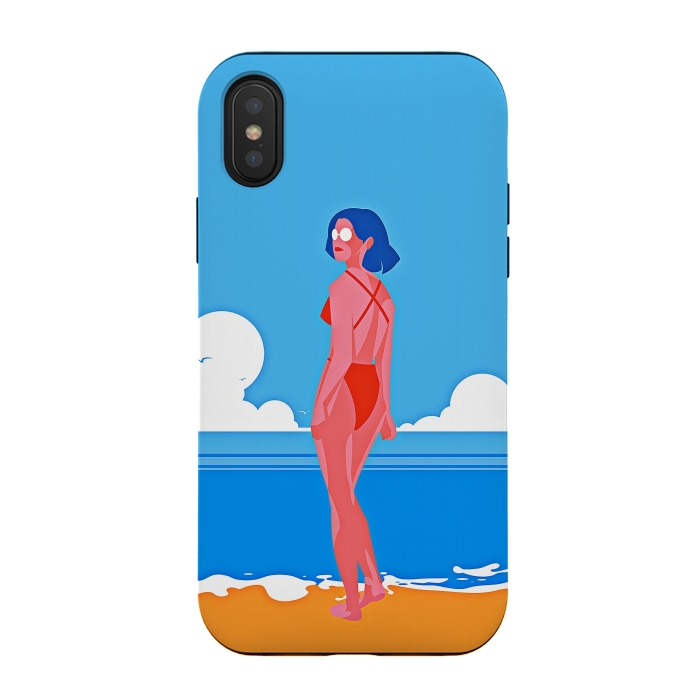 iPhone Xs / X StrongFit Summer Girl at the Beach by DaDo ART