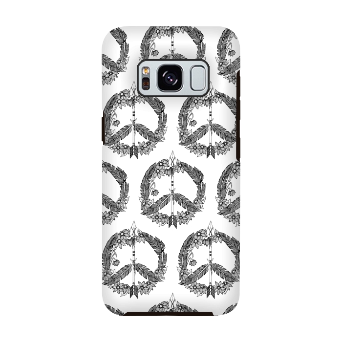 Galaxy S8 StrongFit Bohemian Peace Sign Print by Becky Starsmore