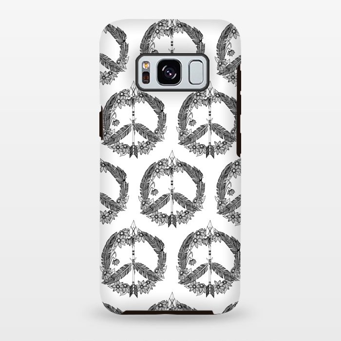 Galaxy S8 plus StrongFit Bohemian Peace Sign Print by Becky Starsmore