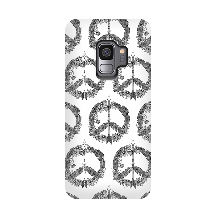 Galaxy S9 StrongFit Bohemian Peace Sign Print by Becky Starsmore