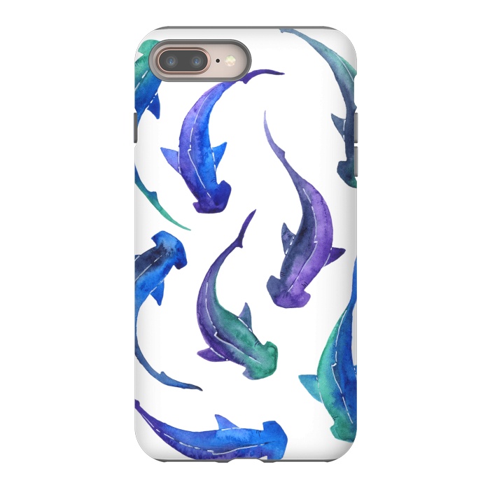iPhone 7 plus StrongFit Hammerhead Shark Print by Becky Starsmore
