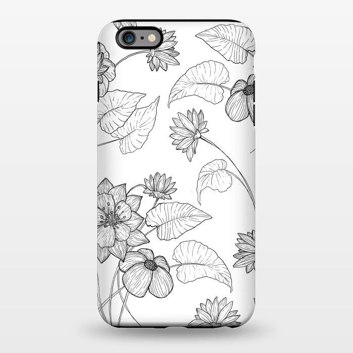 iPhone 6/6s plus StrongFit Monochrome Sketchbook Floral by Becky Starsmore