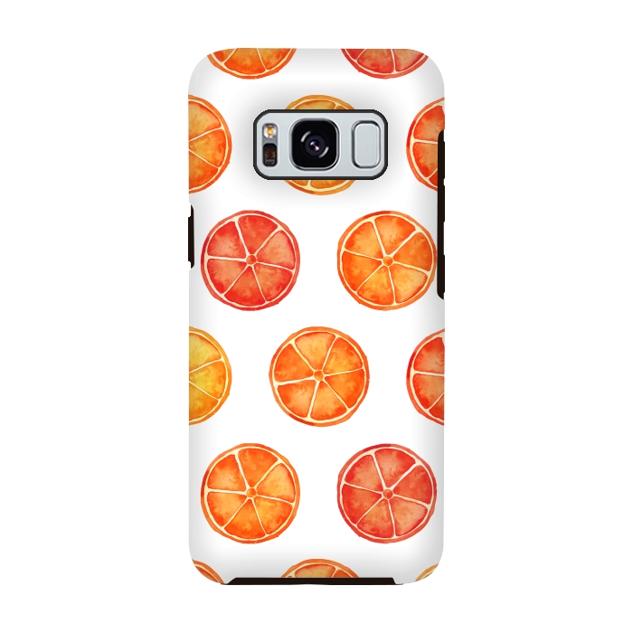 Galaxy S8 StrongFit Orange Slices Citrus Print by Becky Starsmore