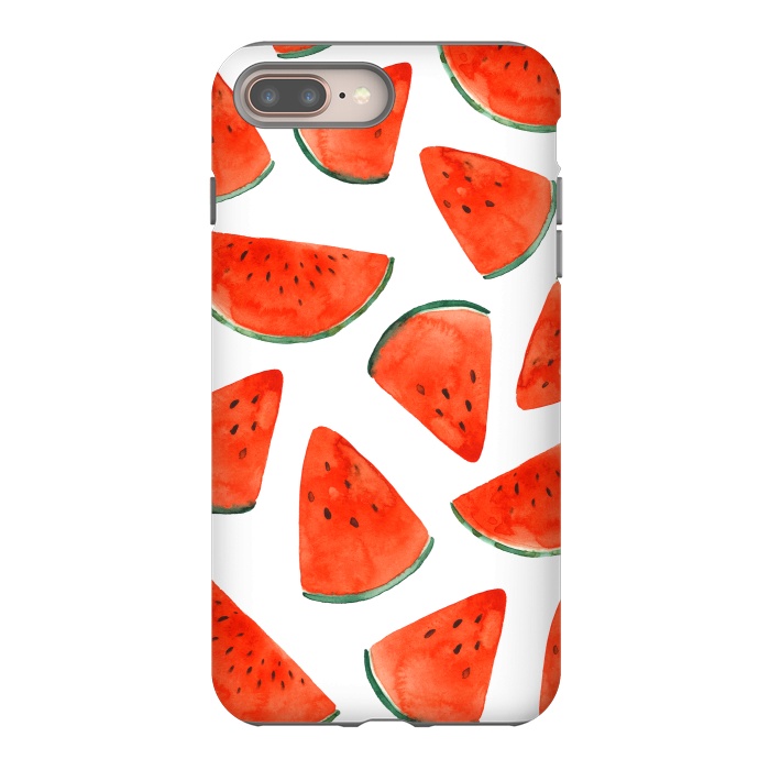 iPhone 7 plus StrongFit Fruity Summer Watermelon Print by Becky Starsmore