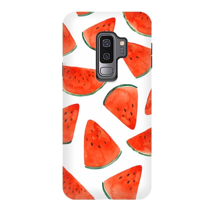 Galaxy S9 plus StrongFit Fruity Summer Watermelon Print by Becky Starsmore