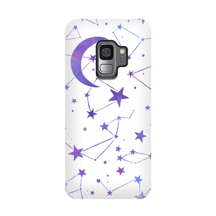 Galaxy S9 StrongFit Watercolor Star And Moon Constellations by Becky Starsmore