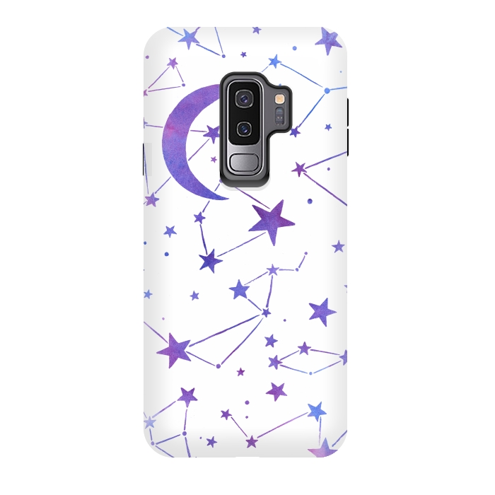 Galaxy S9 plus StrongFit Watercolor Star And Moon Constellations by Becky Starsmore