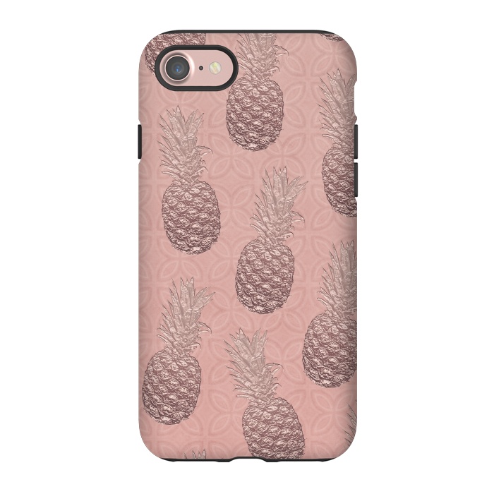 iPhone 7 StrongFit Shiny Pink Pineapple by Andrea Haase