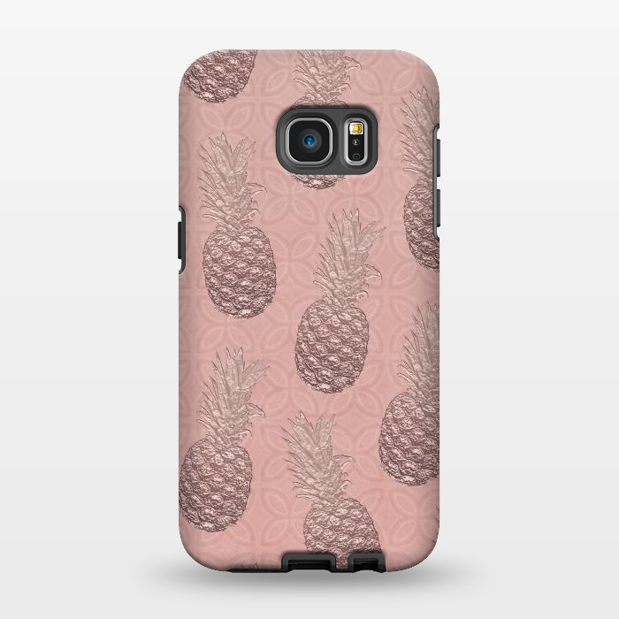 Galaxy S7 EDGE StrongFit Shiny Pink Pineapple by Andrea Haase