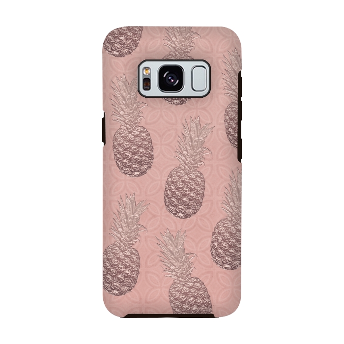 Galaxy S8 StrongFit Shiny Pink Pineapple by Andrea Haase
