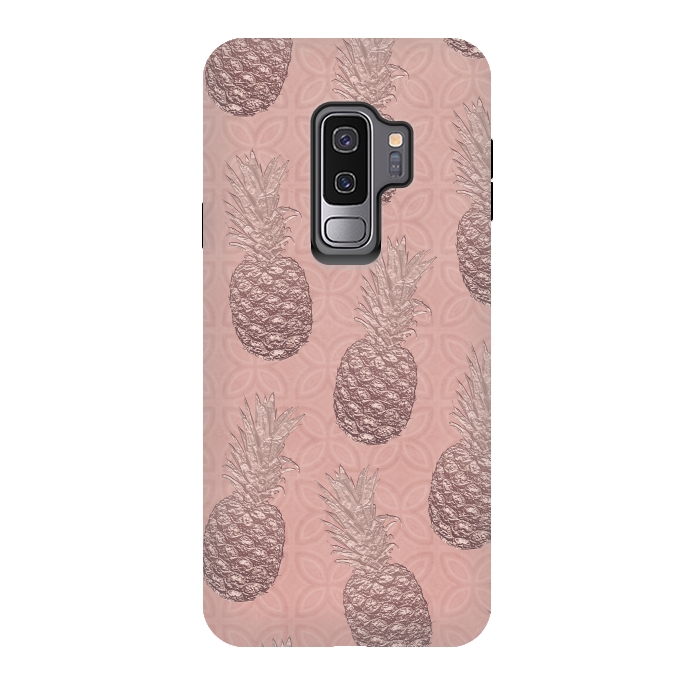 Galaxy S9 plus StrongFit Shiny Pink Pineapple by Andrea Haase
