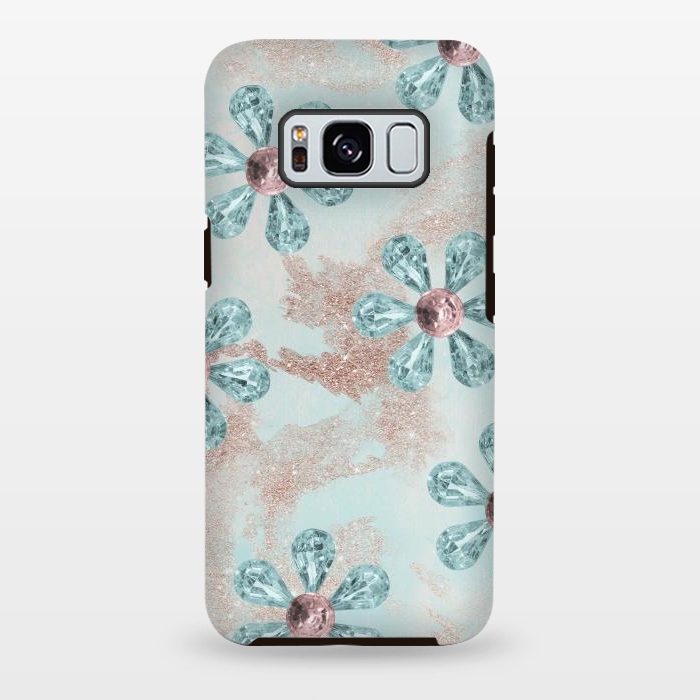 Galaxy S8 plus StrongFit Rhinesone Flower Sparkle by Andrea Haase