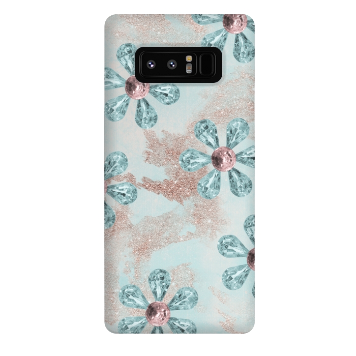 Galaxy Note 8 StrongFit Rhinesone Flower Sparkle by Andrea Haase