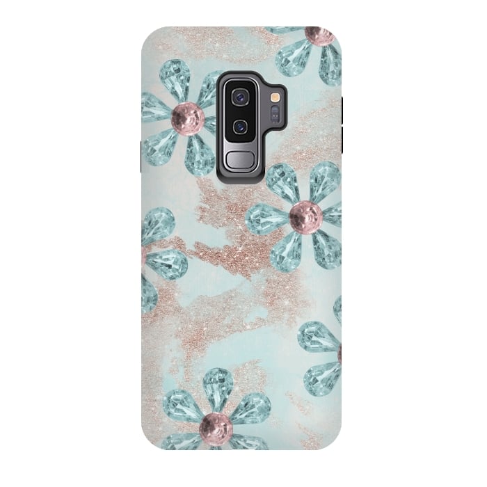 Galaxy S9 plus StrongFit Rhinesone Flower Sparkle by Andrea Haase