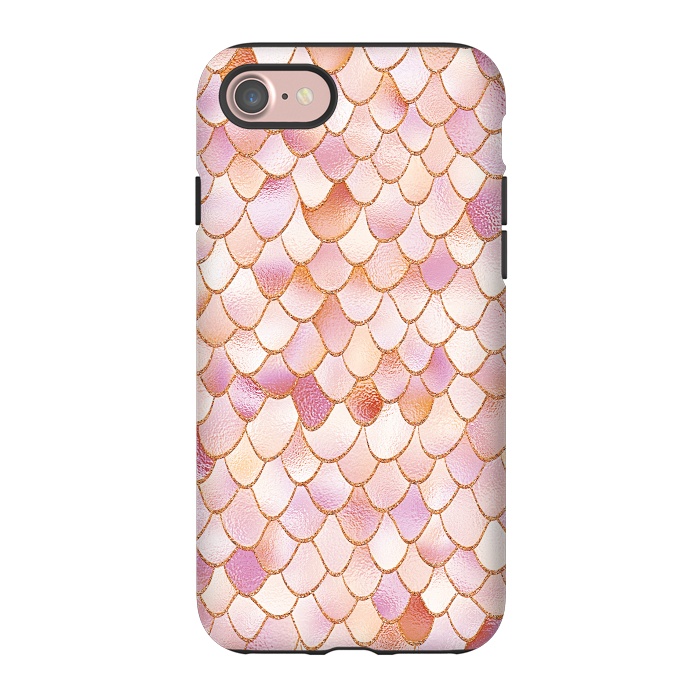 iPhone 7 StrongFit Wonky Rose Gold Mermaid Scales by  Utart