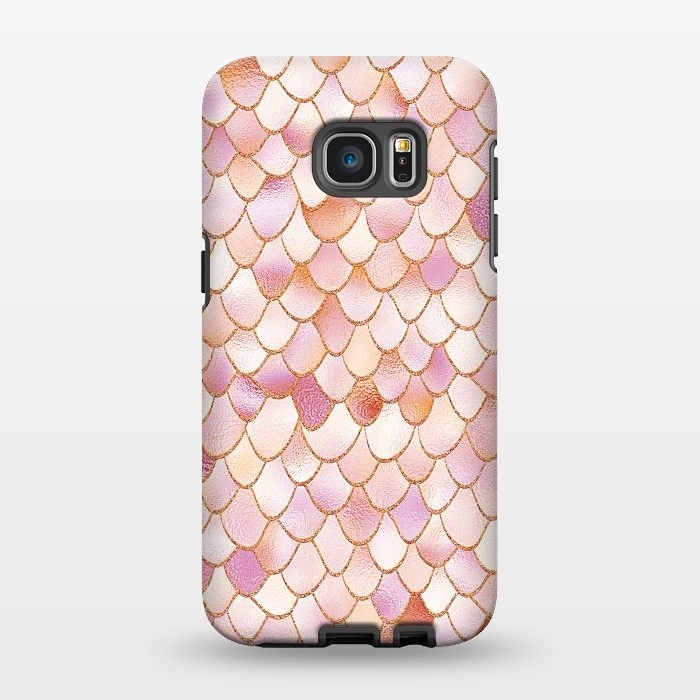 Galaxy S7 EDGE StrongFit Wonky Rose Gold Mermaid Scales by  Utart