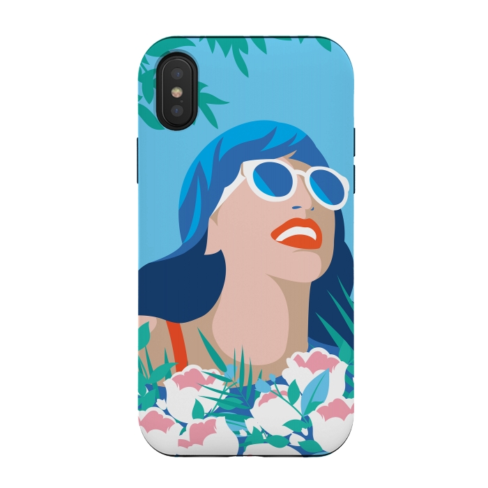 iPhone Xs / X StrongFit Blue Summer Girl by DaDo ART