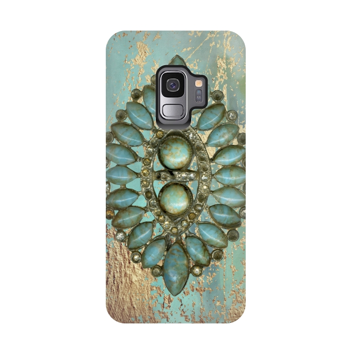 Galaxy S9 StrongFit Turquoise Embellishment by Andrea Haase