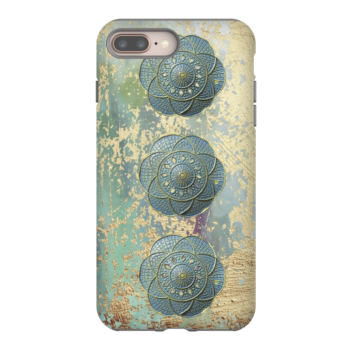 iPhone 7 plus StrongFit Precious Embellishment On Gold And Teal by Andrea Haase