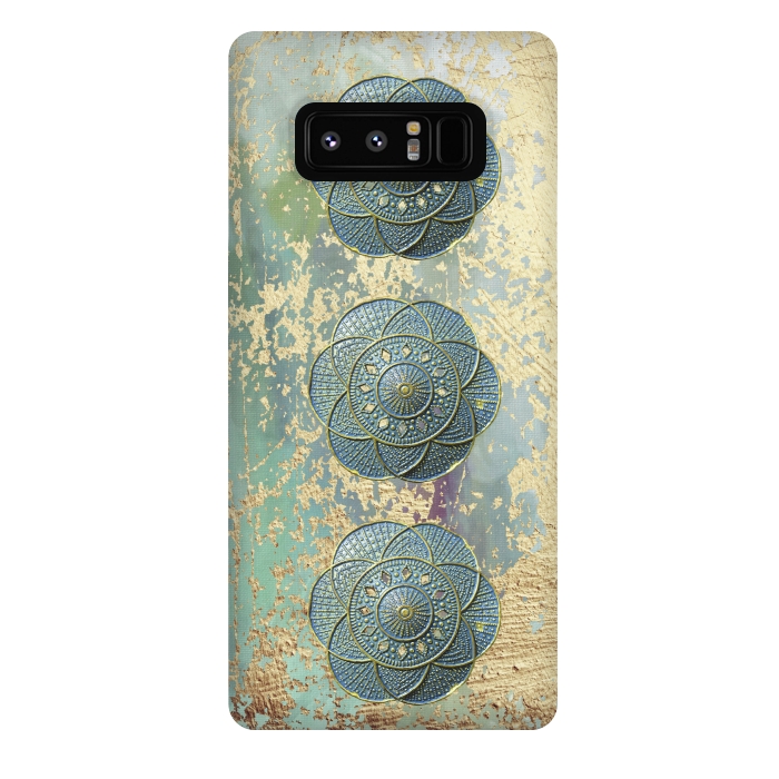 Galaxy Note 8 StrongFit Precious Embellishment On Gold And Teal by Andrea Haase