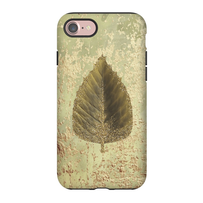 iPhone 7 StrongFit Golden Leaf And Sparkle by Andrea Haase