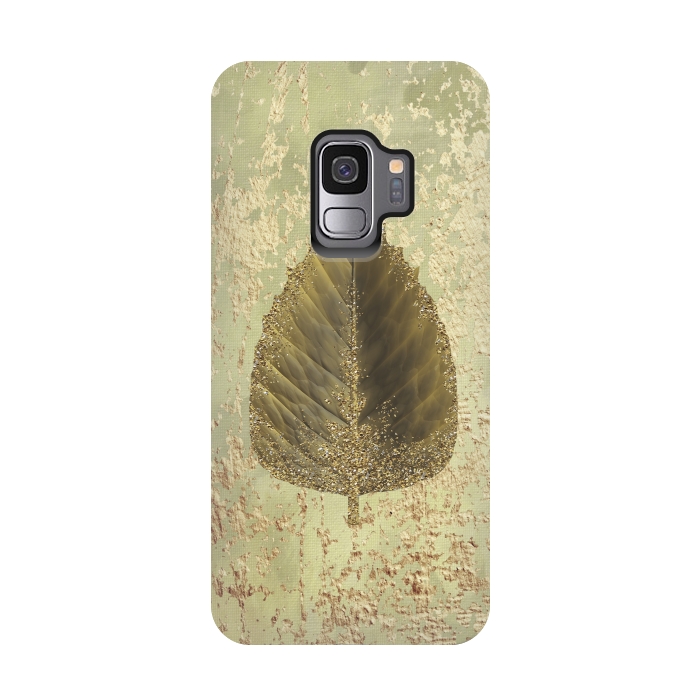 Galaxy S9 StrongFit Golden Leaf And Sparkle by Andrea Haase