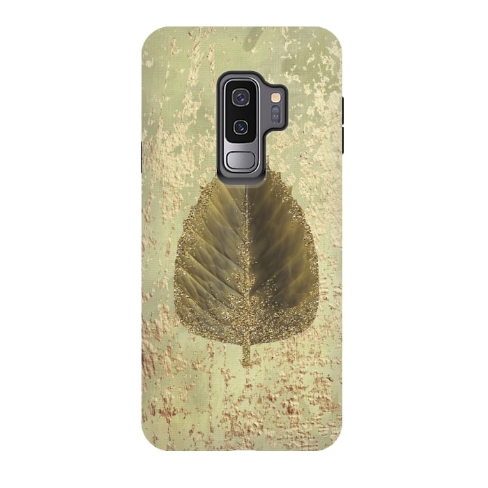 Galaxy S9 plus StrongFit Golden Leaf And Sparkle by Andrea Haase