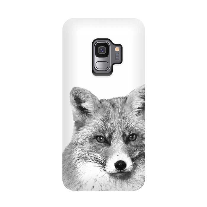 Galaxy S9 StrongFit Black and White Fox by Alemi