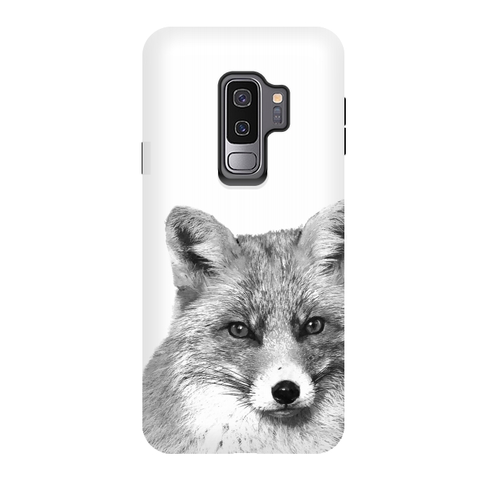 Galaxy S9 plus StrongFit Black and White Fox by Alemi