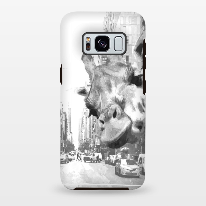Galaxy S8 plus StrongFit Black and White Selfie Giraffe in NYC by Alemi