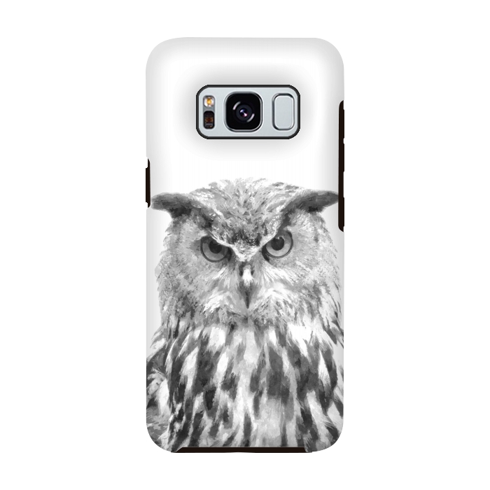 Galaxy S8 StrongFit Black and White Owl by Alemi