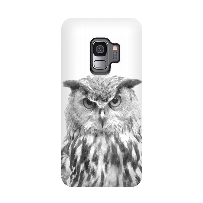 Galaxy S9 StrongFit Black and White Owl by Alemi