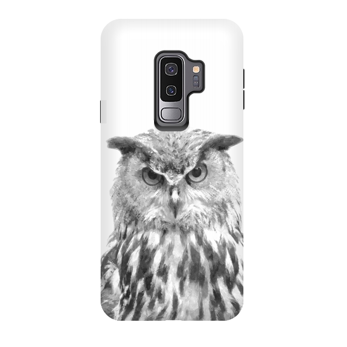 Galaxy S9 plus StrongFit Black and White Owl by Alemi