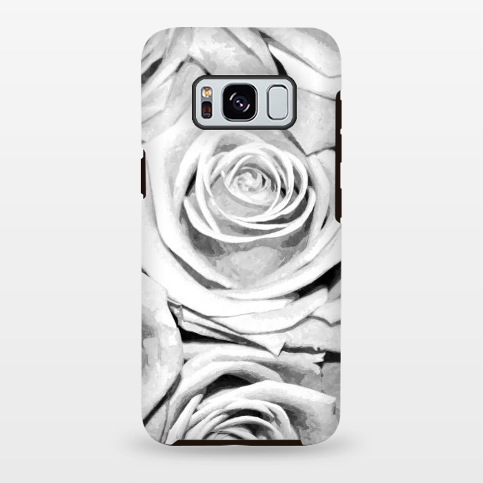 Galaxy S8 plus StrongFit Black and White Roses by Alemi