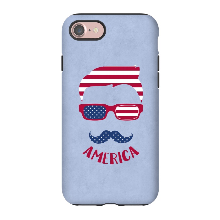 iPhone 7 StrongFit American Hipster Face 4th July by Andrea Haase
