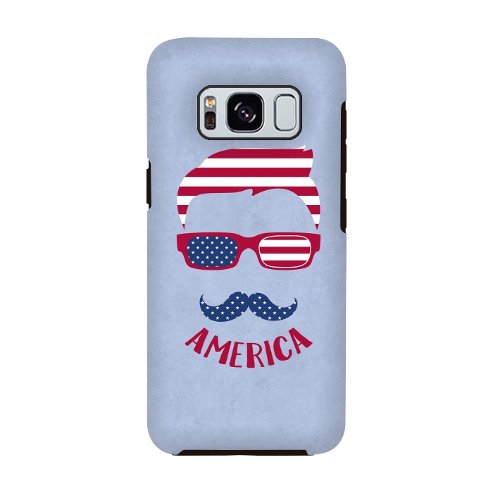 Galaxy S8 StrongFit American Hipster Face 4th July by Andrea Haase