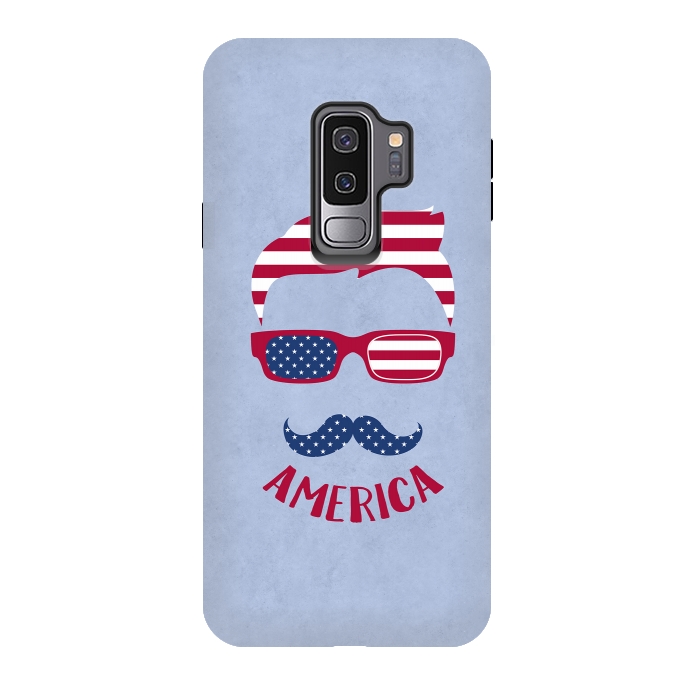 Galaxy S9 plus StrongFit American Hipster Face 4th July by Andrea Haase