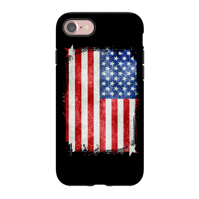 iPhone 7 StrongFit American Flag Grunge Style by Andrea Haase