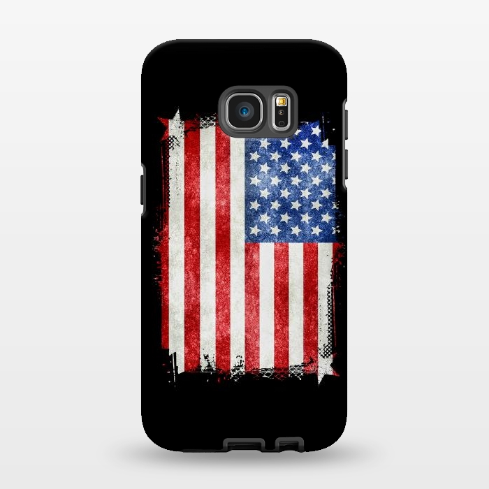 Galaxy S7 EDGE StrongFit American Flag Grunge Style by Andrea Haase