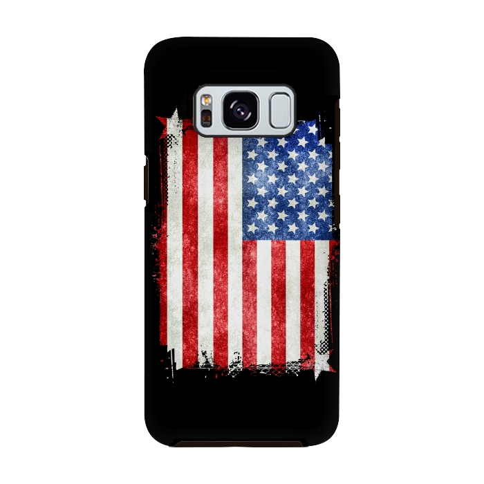 Galaxy S8 StrongFit American Flag Grunge Style by Andrea Haase