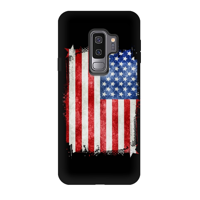 Galaxy S9 plus StrongFit American Flag Grunge Style by Andrea Haase