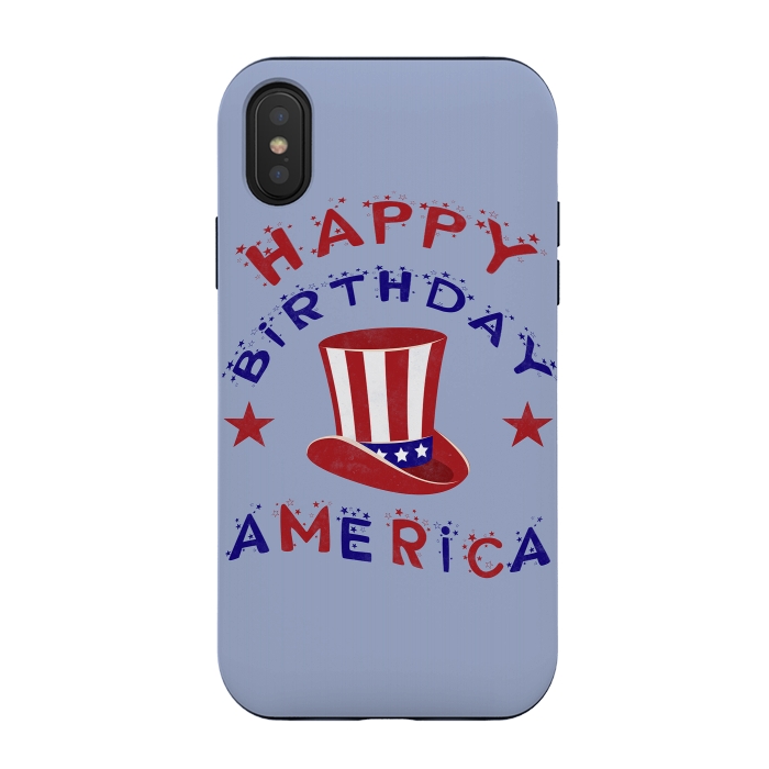 iPhone Xs / X StrongFit Happy Birthday America 4th July by Andrea Haase