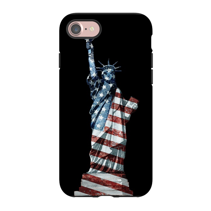 iPhone 7 StrongFit Lady Of Liberty Stars And Stripes by Andrea Haase
