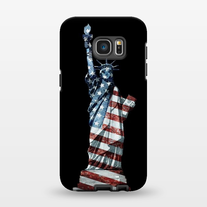 Galaxy S7 EDGE StrongFit Lady Of Liberty Stars And Stripes by Andrea Haase