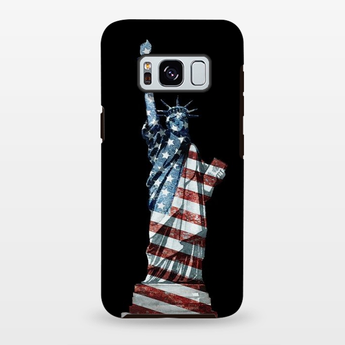 Galaxy S8 plus StrongFit Lady Of Liberty Stars And Stripes by Andrea Haase