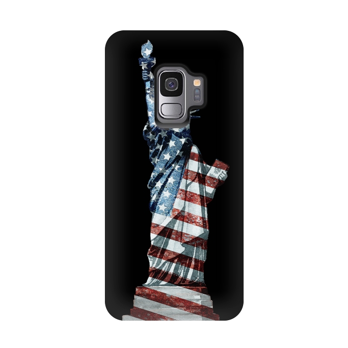 Galaxy S9 StrongFit Lady Of Liberty Stars And Stripes by Andrea Haase