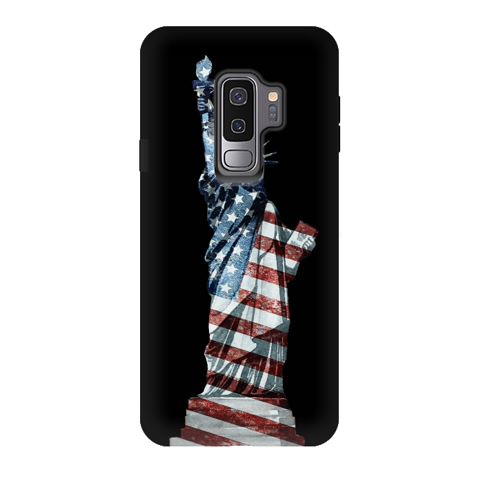 Galaxy S9 plus StrongFit Lady Of Liberty Stars And Stripes by Andrea Haase