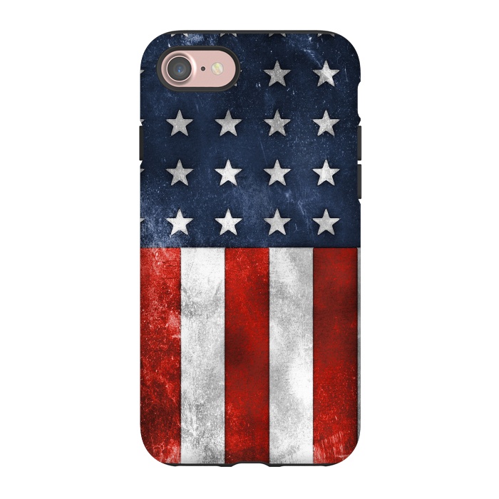 iPhone 7 StrongFit Grunge Style American Flag by Andrea Haase