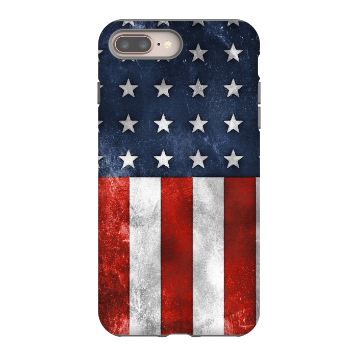 iPhone 7 plus StrongFit Grunge Style American Flag by Andrea Haase